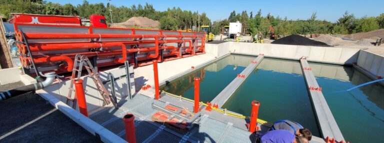 Aufbau einer Beckenanlage als Bestandteil der LKW-Reifenwaschanlage